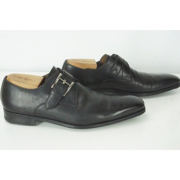 Magnanni Single Monk Strap Black Leather Mens Shoes Sz 8M main image 5